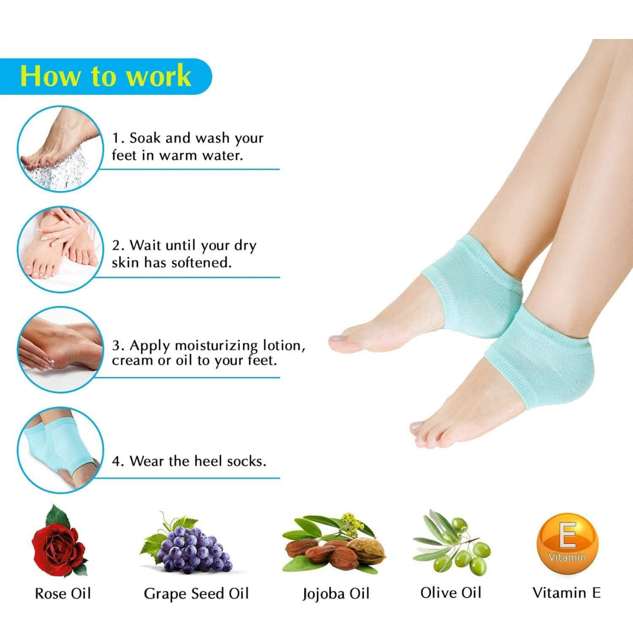 Moisturizing socks for Heels